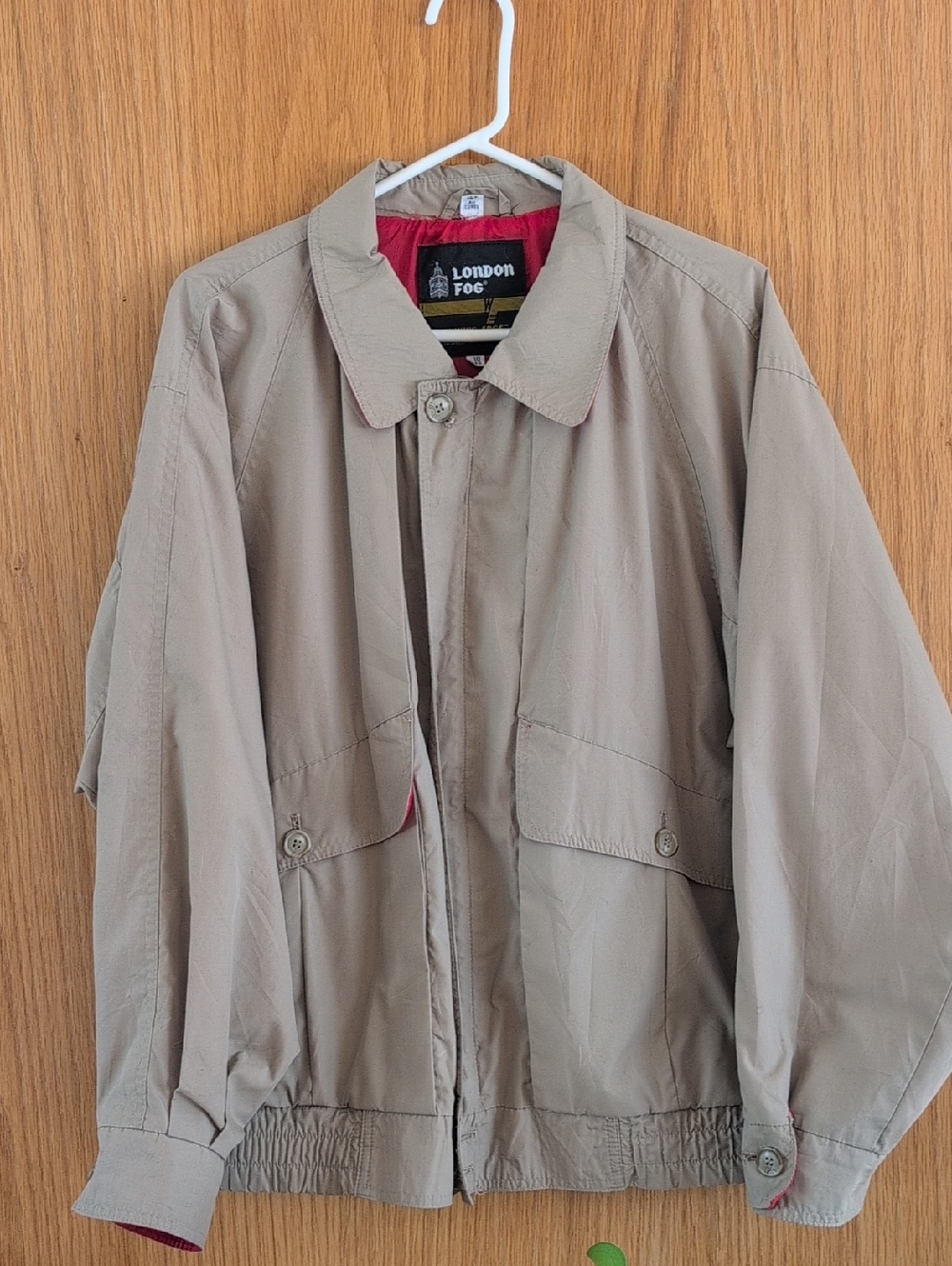 Vintage London Fog Tan Lightweight Jacket with Red Lining